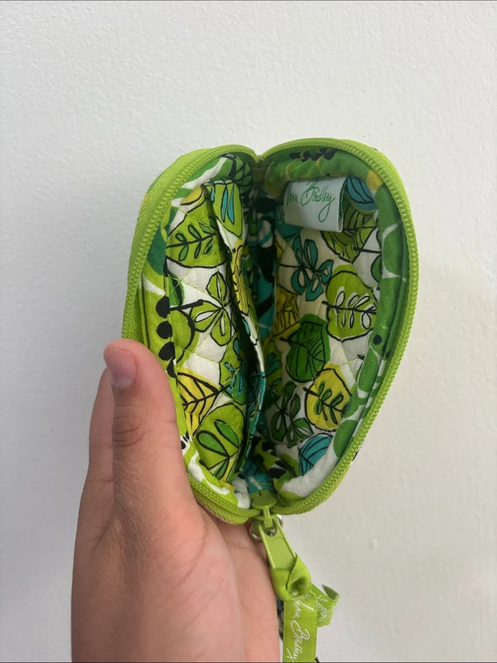 Vera Bradley Green Teal Floral Quilted Wristlet Set with Coin Pouch